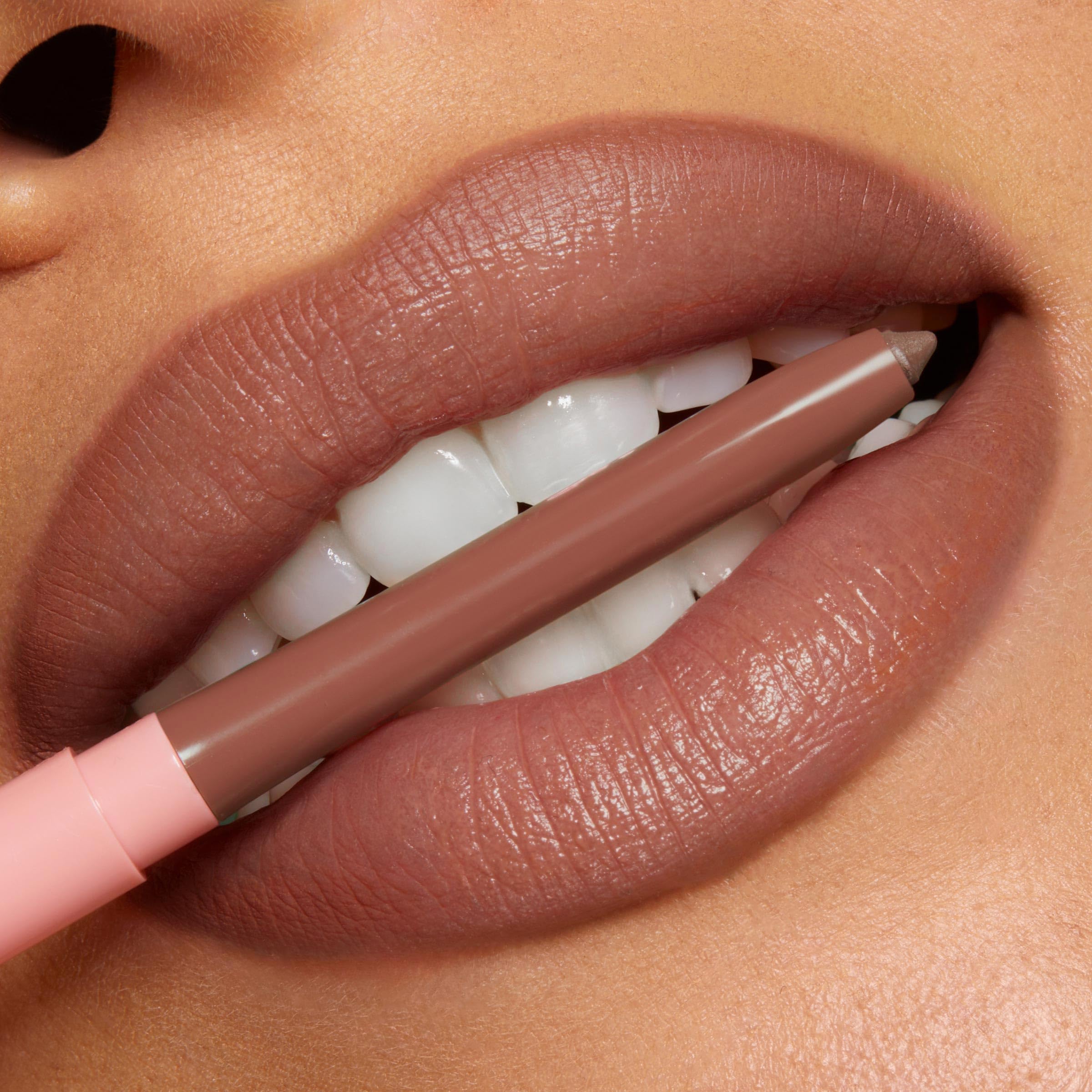 ColourPop liner packaging with ingredients label showing peptides and ceramides benefit