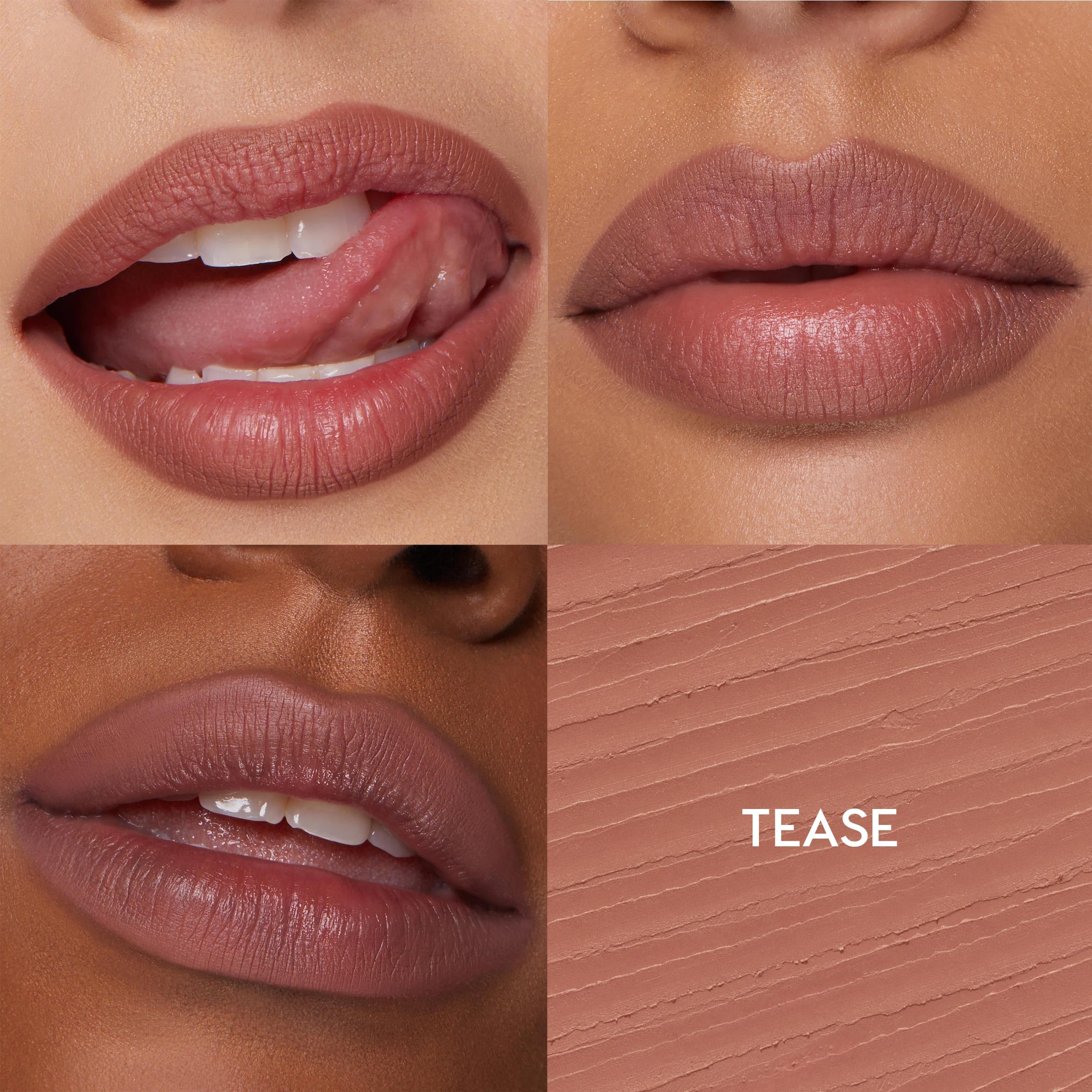 ColourPop liner swatched on skin showing true Tease color and blendability benefit