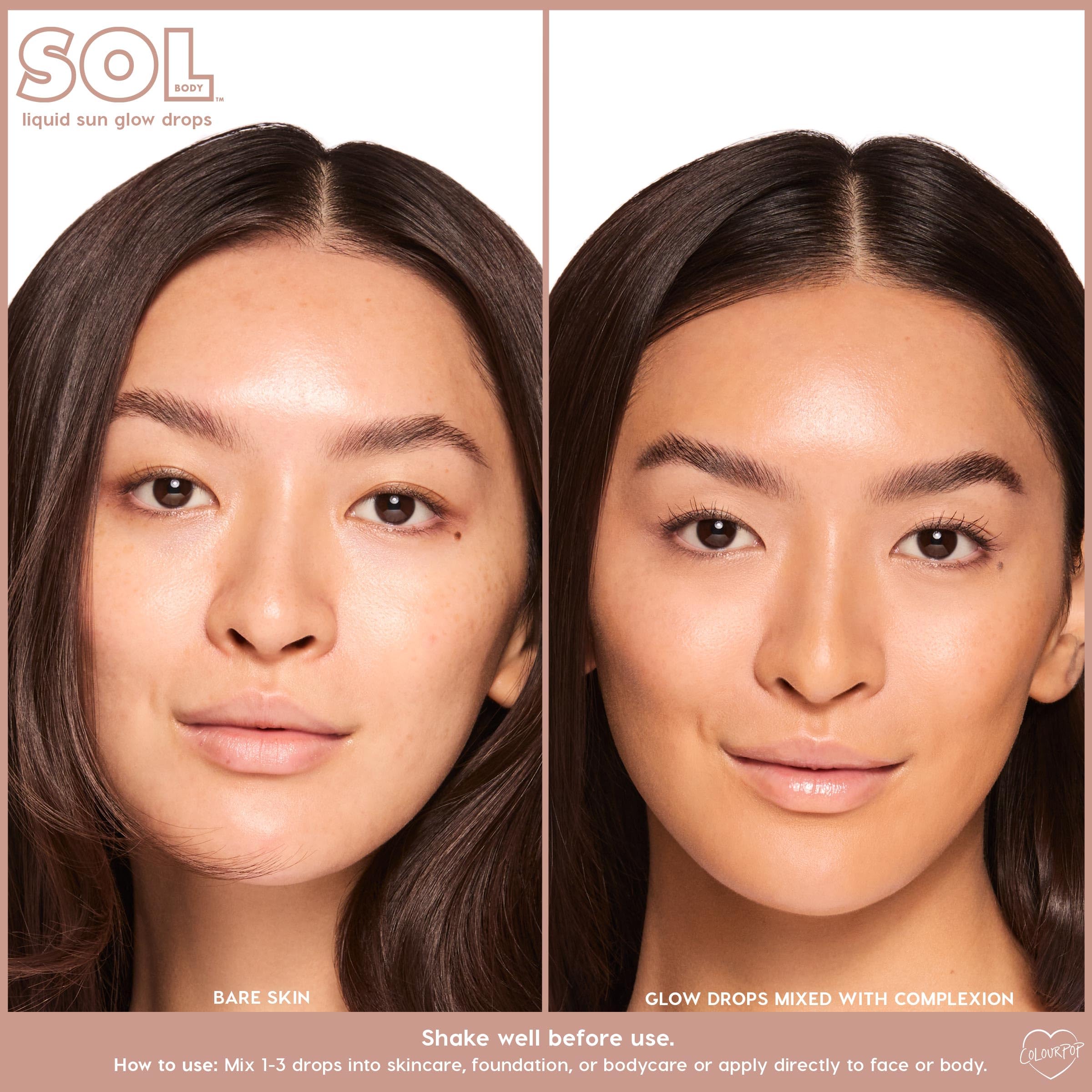 ColourPop Sol mixed with moisturizer in hand, customizable all-over glow