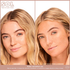 ColourPop Sol on model face showing sun-kissed radiance, natural-looking warmth