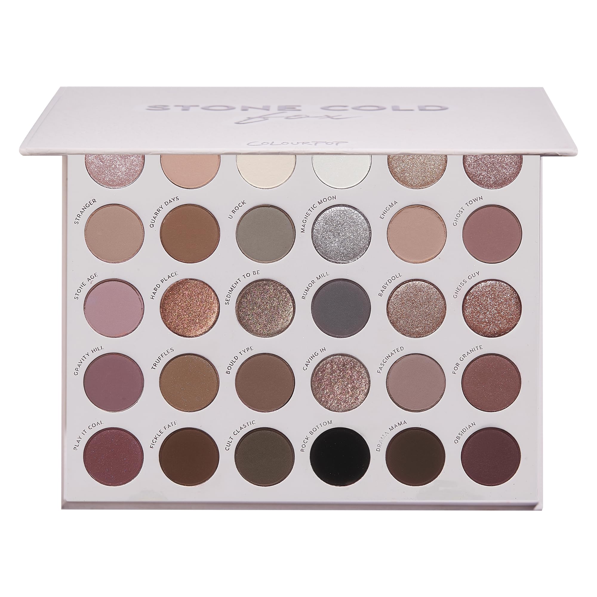ColourPop front view of Stone Cold Fox palette showing compact design and cool tones