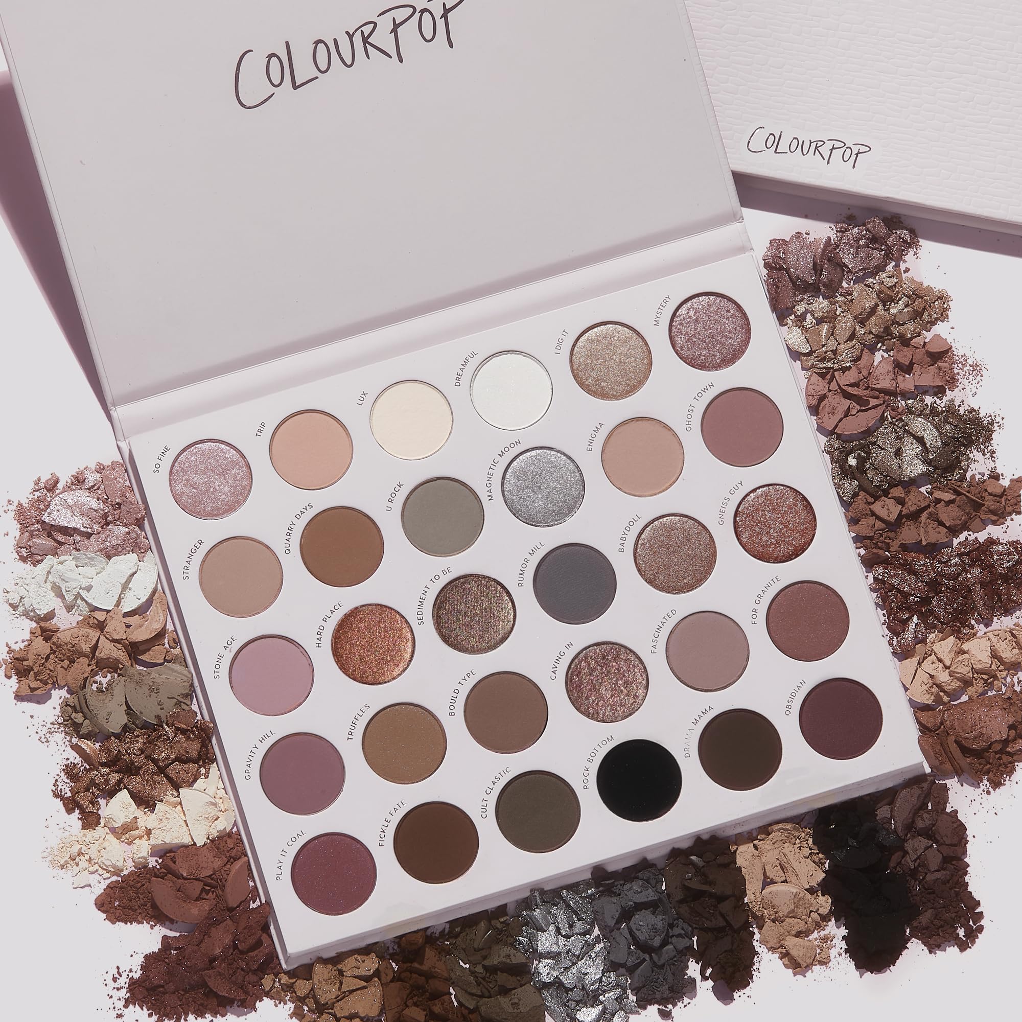 ColourPop packaging label detail showing product name and ingredient panel