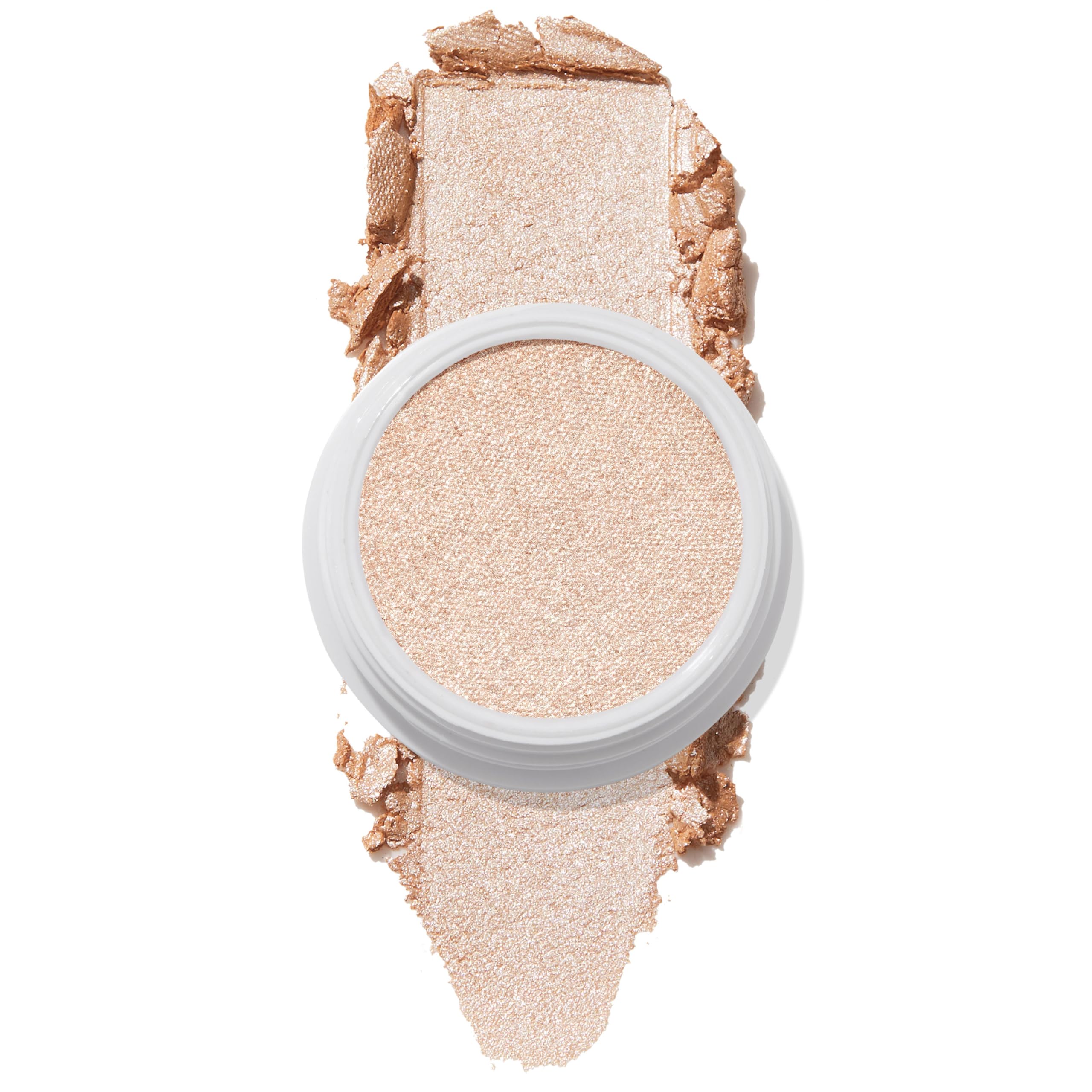 ColourPop Super Shock front view open showing marbled highlighter for instant glow