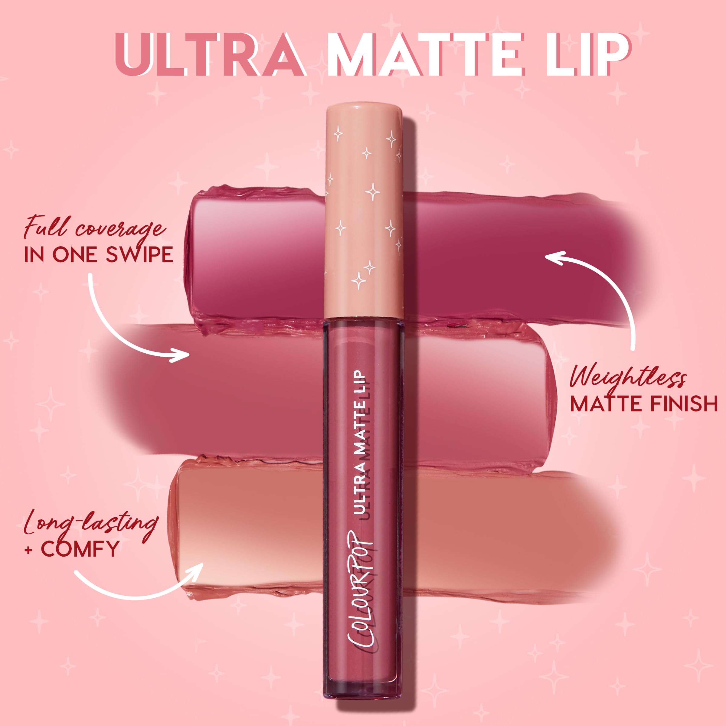 ColourPop packaging label detail highlighting ingredients and shade name