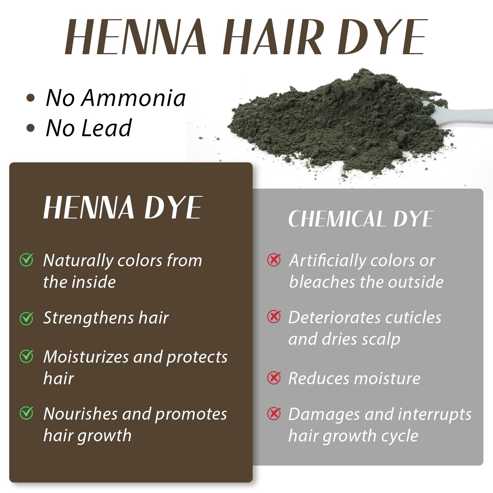 Comdian henna powder texture close-up showing natural pigment