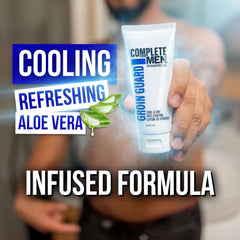 COMPLETE FOR MEN athlete applying cream pre-run for friction prevention