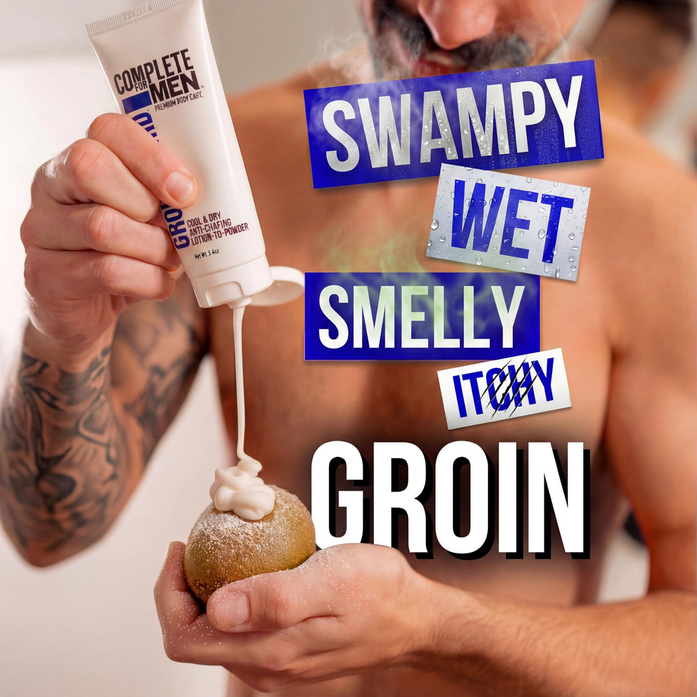 COMPLETE FOR MEN lotion texture close-up demonstrating smooth application
