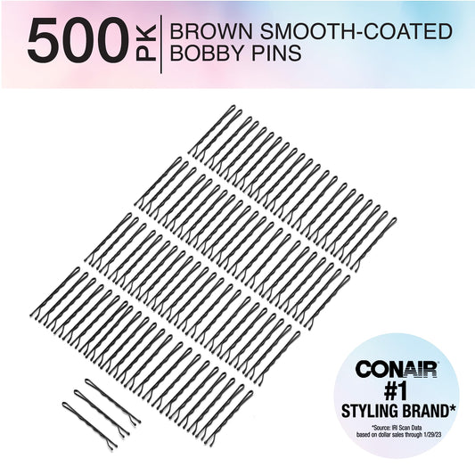 Conair bobby pin close-up of plastic tip protecting hair and preventing snags