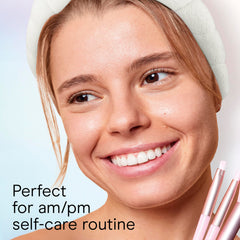 Conair headband in use while washing face prevents hair from getting wet