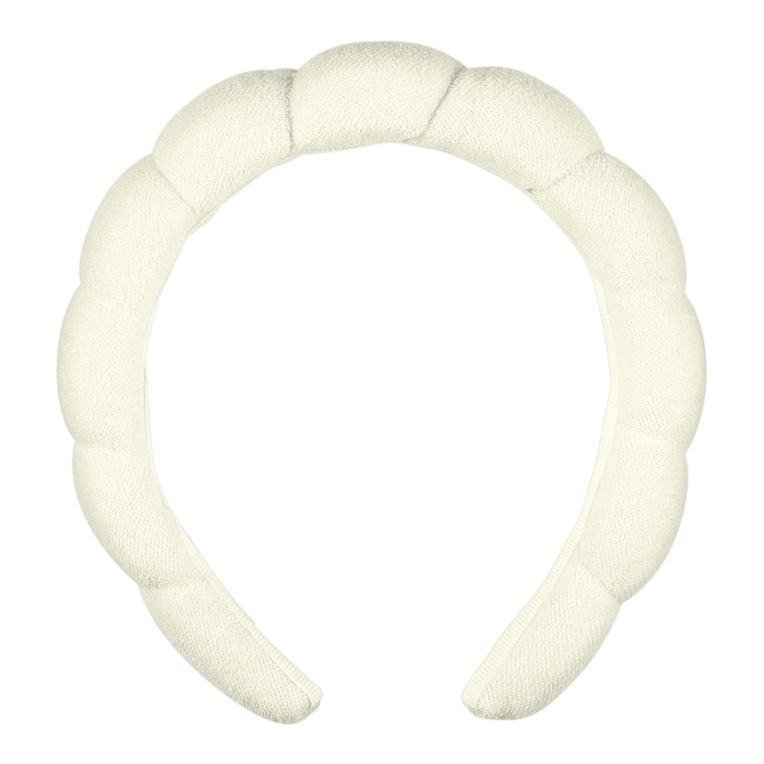 Conair ivory front view headband keeps hair away for cleaner skincare