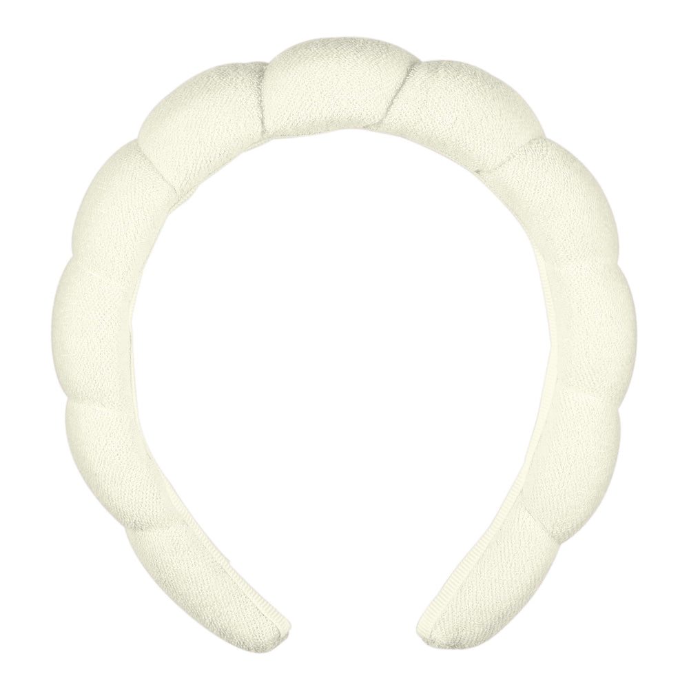 Conair ivory front view headband keeps hair away for cleaner skincare
