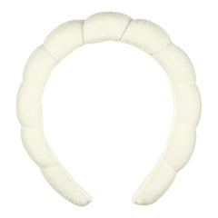 Conair ivory front view headband keeps hair away for cleaner skincare