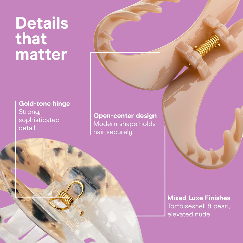 Conair Luxe teeth close-up showing secure grip for all hair types