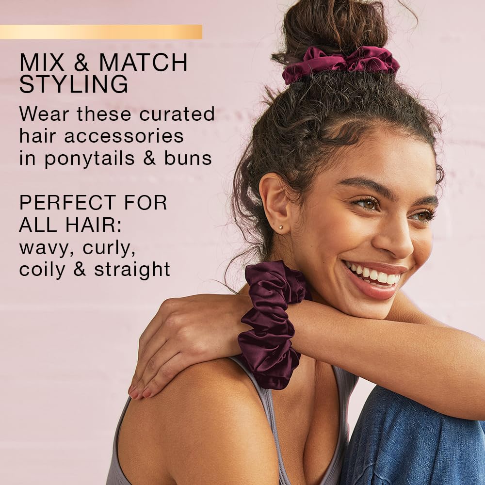 Conair Scunci satin close-up showing smooth fabric texture, reduces hair friction and frizz