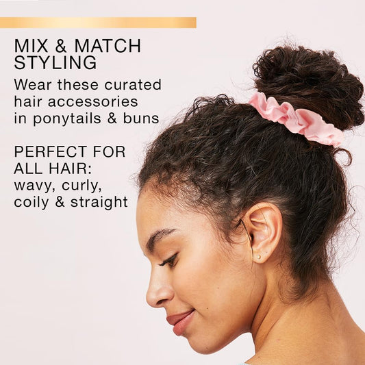 Conair scünci knit and sherpa fabric close-up highlighting soft texture and gentle-hold benefit