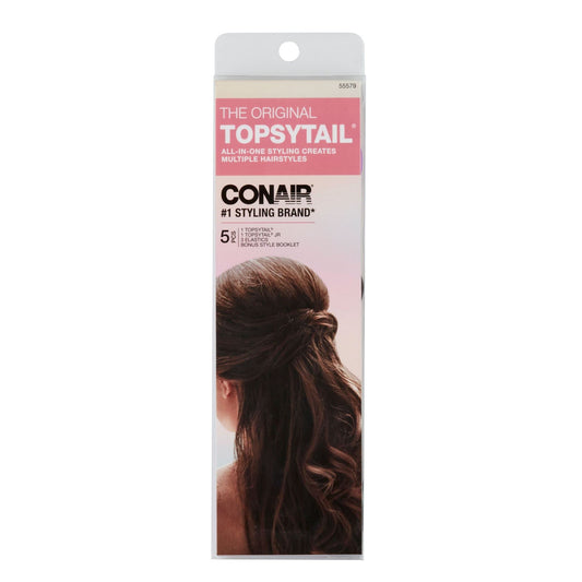 Conair Topsy Tail front packaging showing kit contents and quick styling benefit