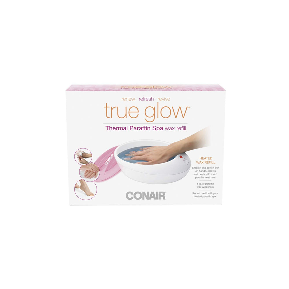Conair True Glow 1 lb refill next to common objects showing scale