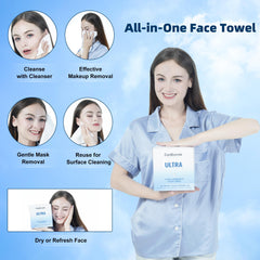 Conbonnie towel removing makeup demonstrating gentle effective cleansing benefit