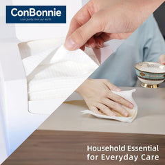 Conbonnie towels in travel bag illustrating convenient, hygienic on-the-go use