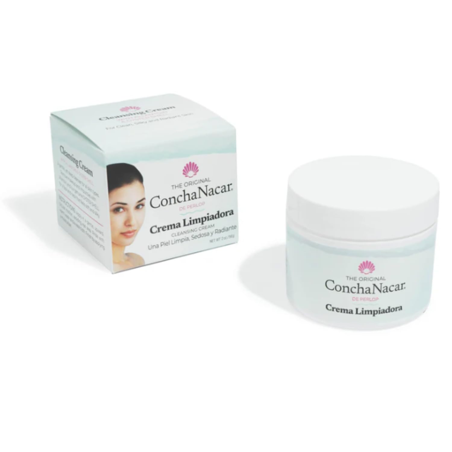 Concha Nacar front packaging showing dual 2 oz jars and branding benefits