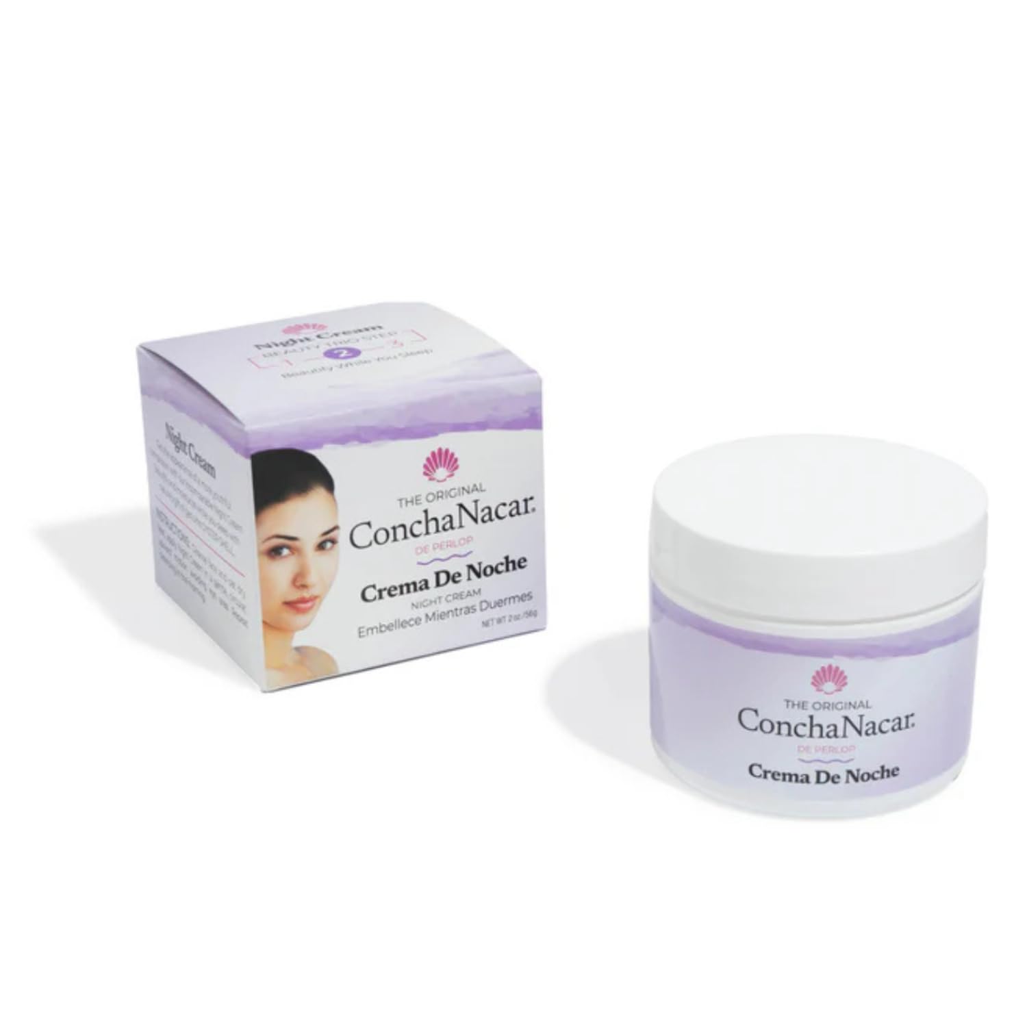 Concha Nacar front jar showing product and packaging, highlights rich hydration