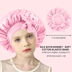 Confvrter bonnet on toddler in bed showing cozy overnight protection