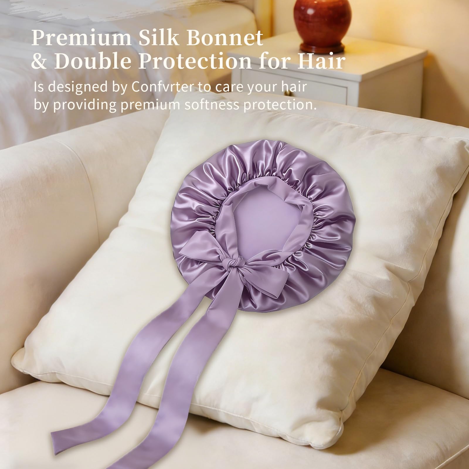 Confvrter satin texture close-up showing smooth fabric that reduces friction