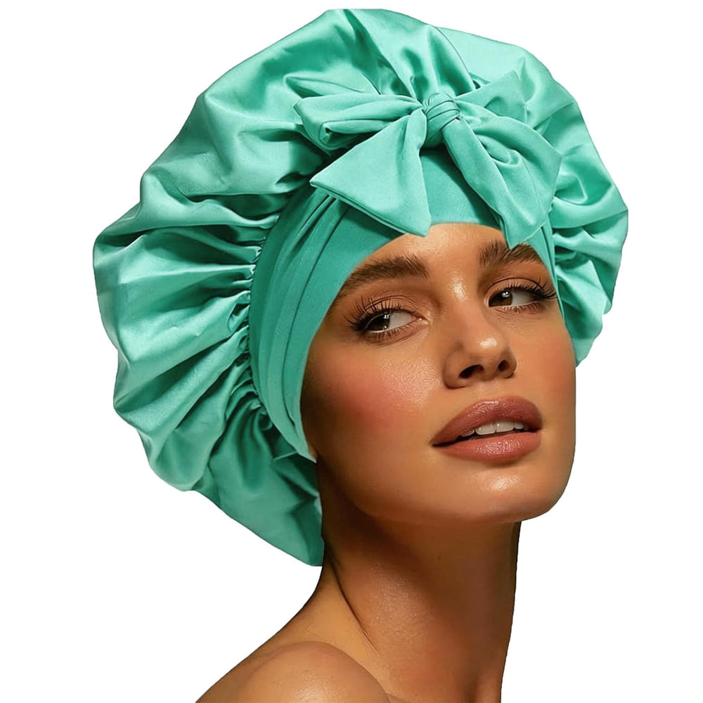 Confvrter green bonnet front view shows full coverage and secure fit