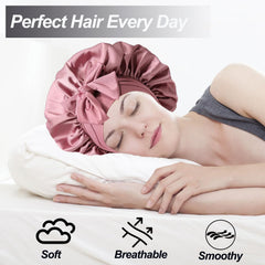 Confvrter bonnet worn while lying down protecting curls and preventing frizz