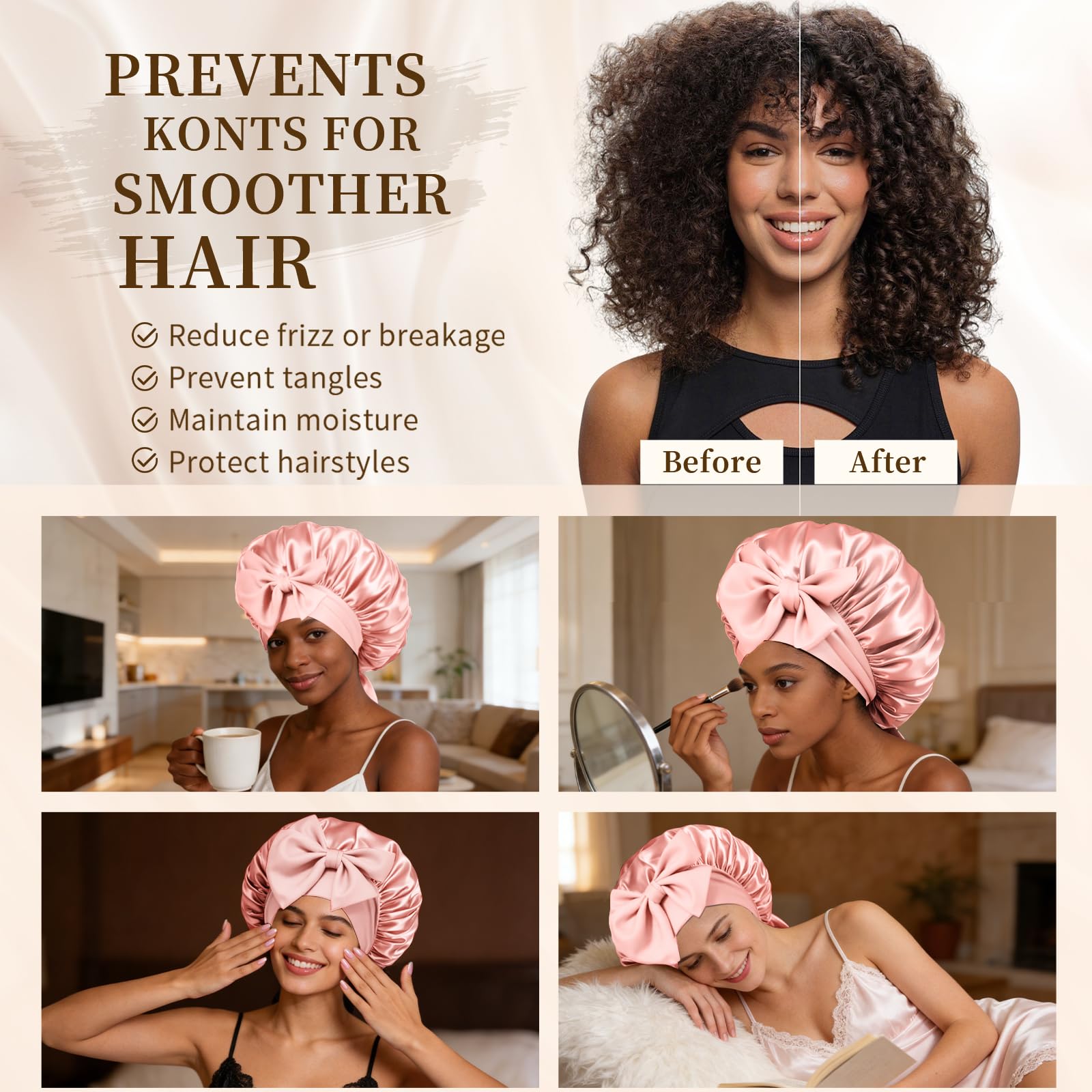 Confvrter bonnet during skincare routine showing protection and hands-free wear