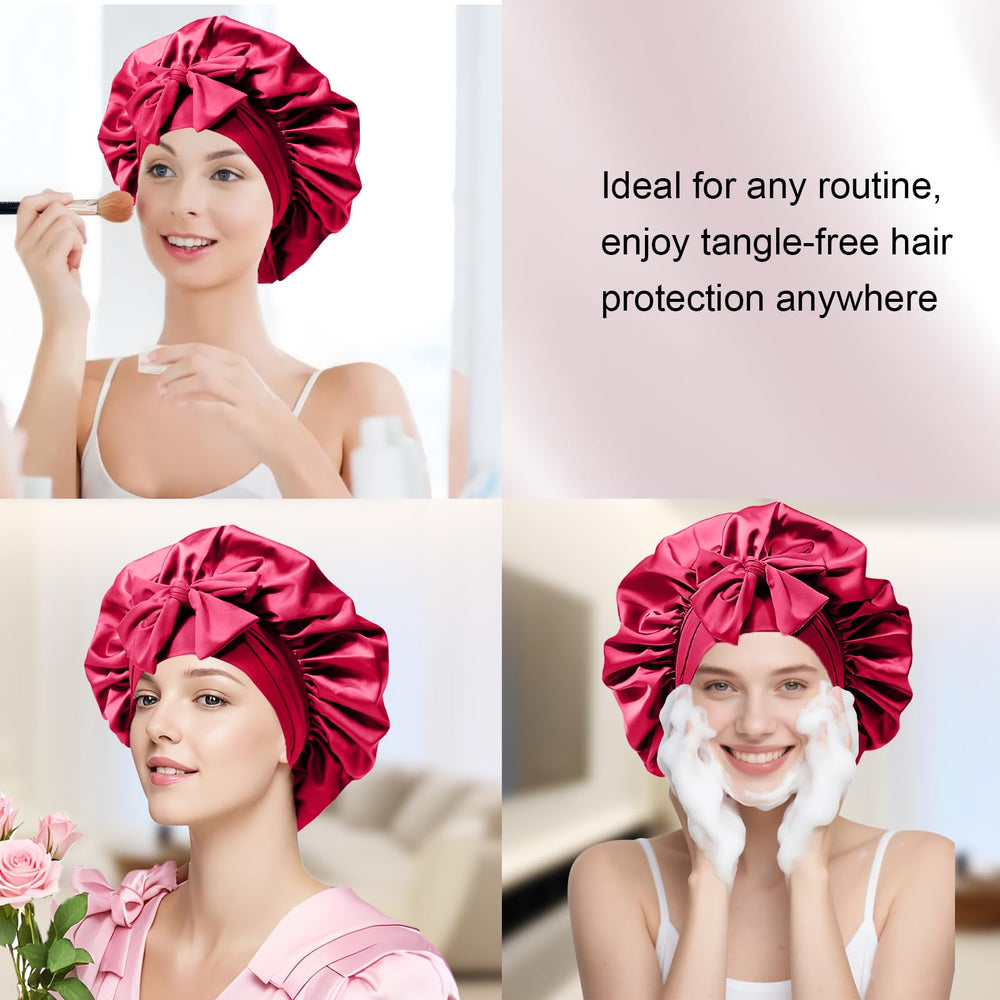 Confvrter lifestyle bedroom scene showing bonnet keeping hair neat overnight