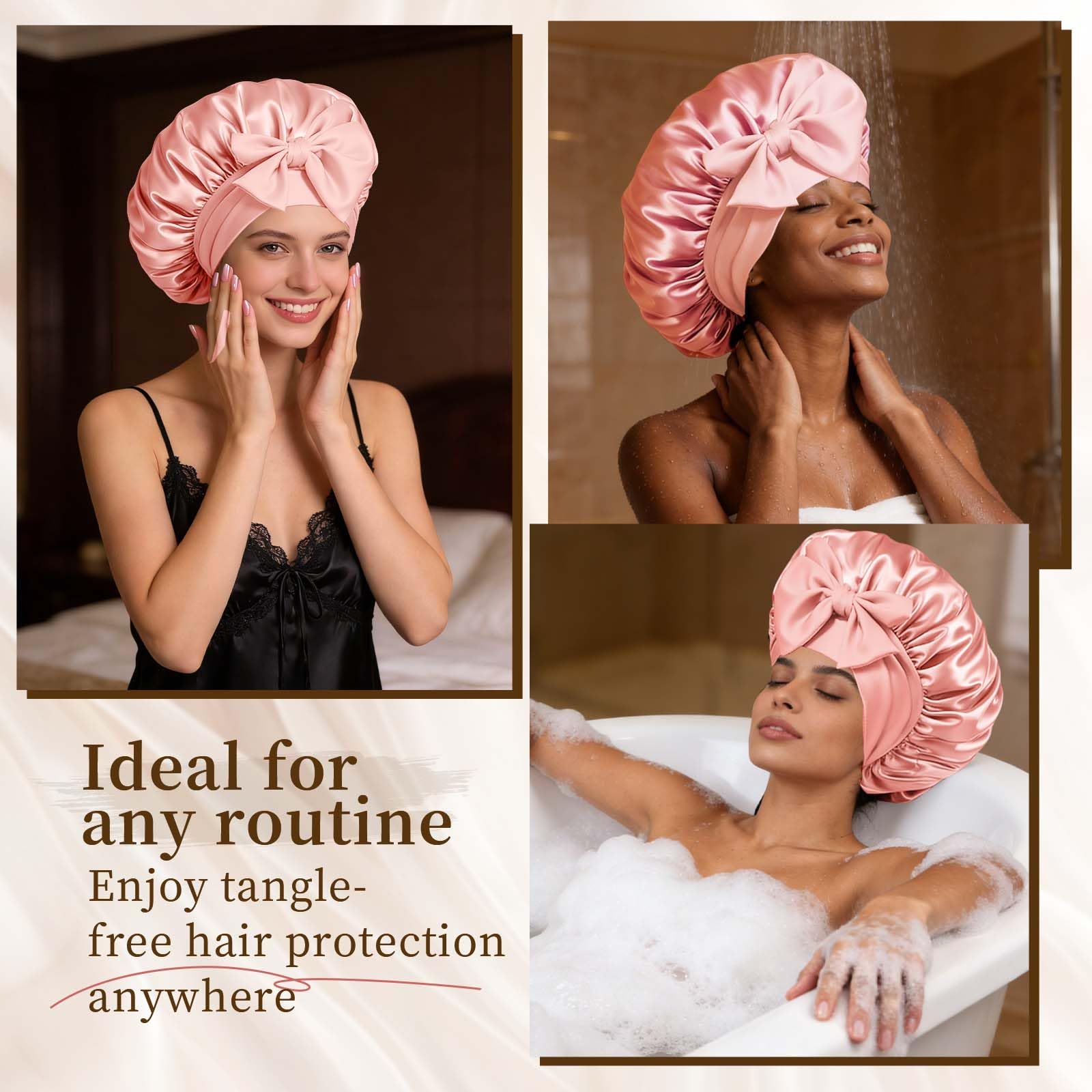 Confvrter bonnet on mannequin showing scale and interior room for curls