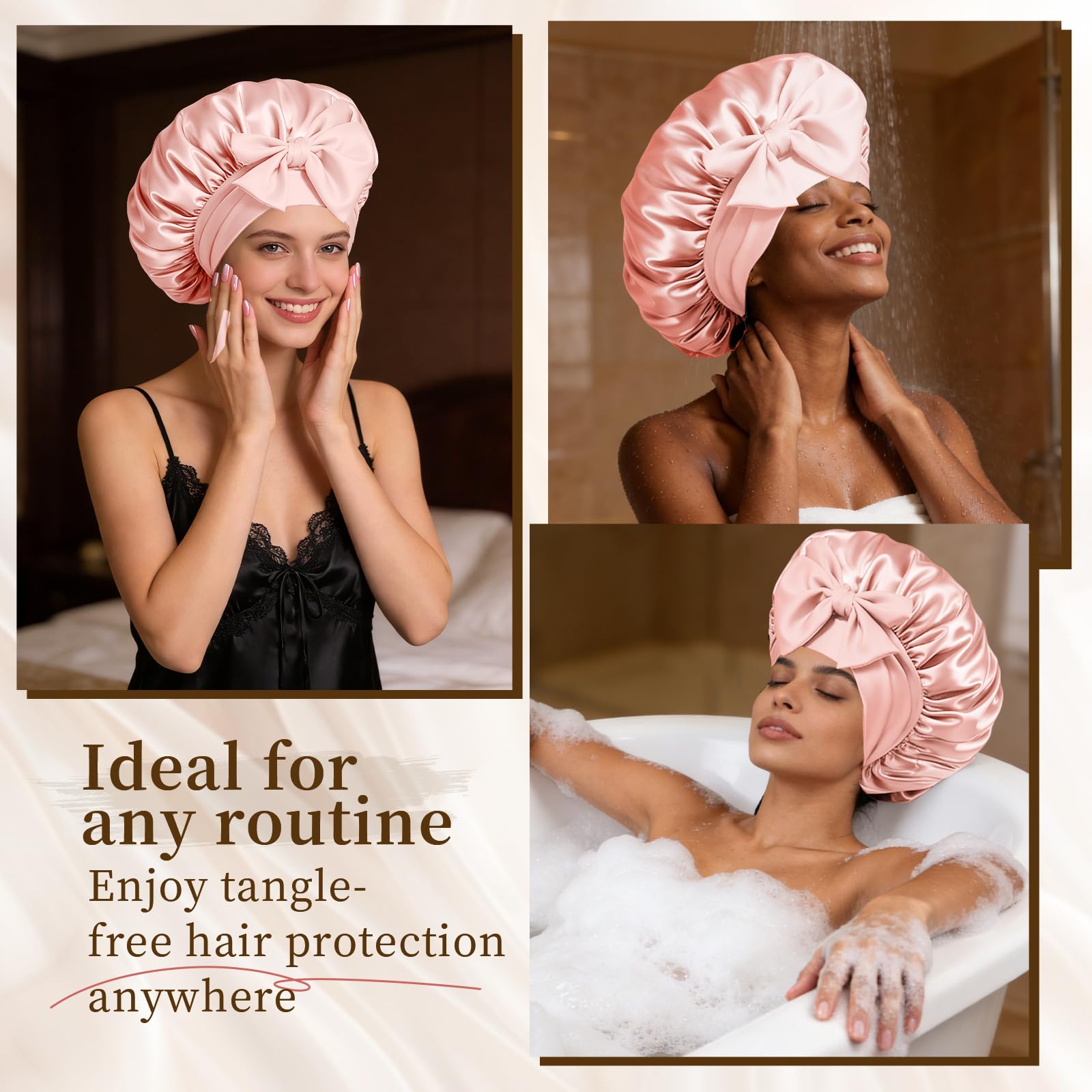 Confvrter sleeping model side profile preserves curls overnight benefit