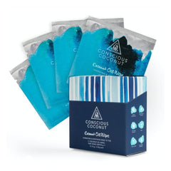 Conscious Coconut front packet image showing compact portability and freshness