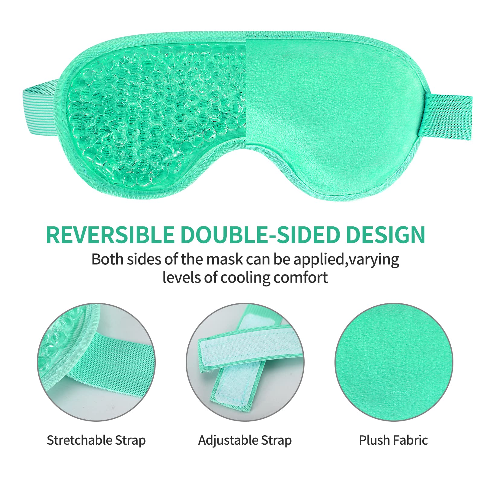 CONSGIJI gel beads detail demonstrating flexible cooling and heat retention