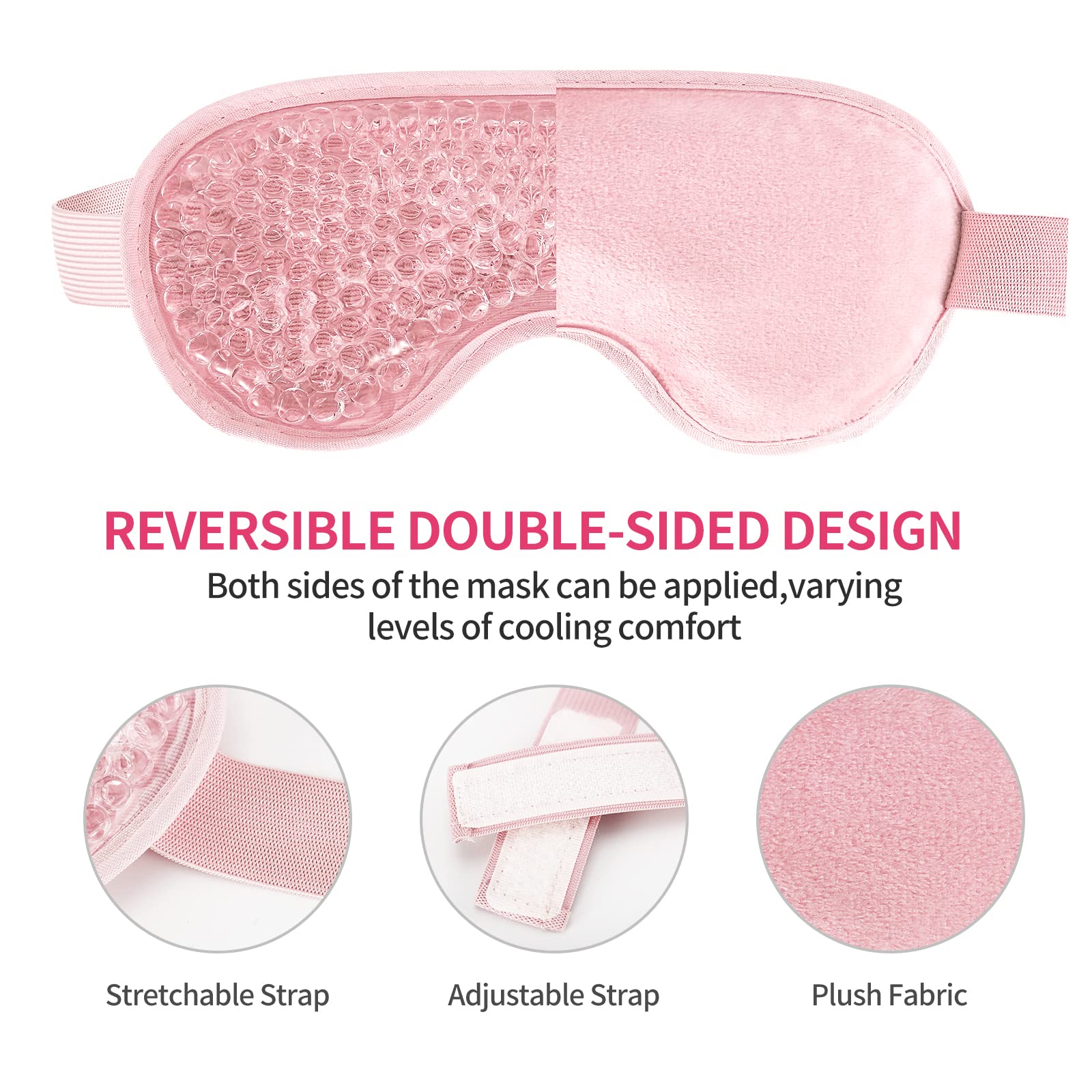CONSGIJI model wearing mask while resting, showing cooling relief for tired eyes and stress reduction