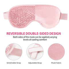 CONSGIJI model wearing mask while resting, showing cooling relief for tired eyes and stress reduction