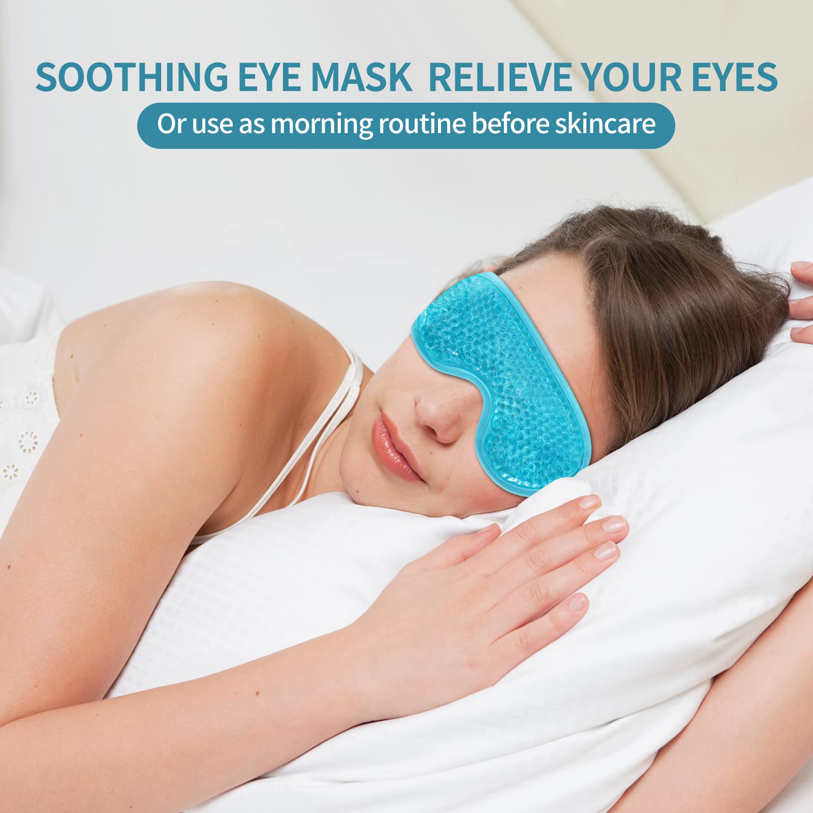 CONSGIJI mask worn on face offering soothing relief and reduced puffiness