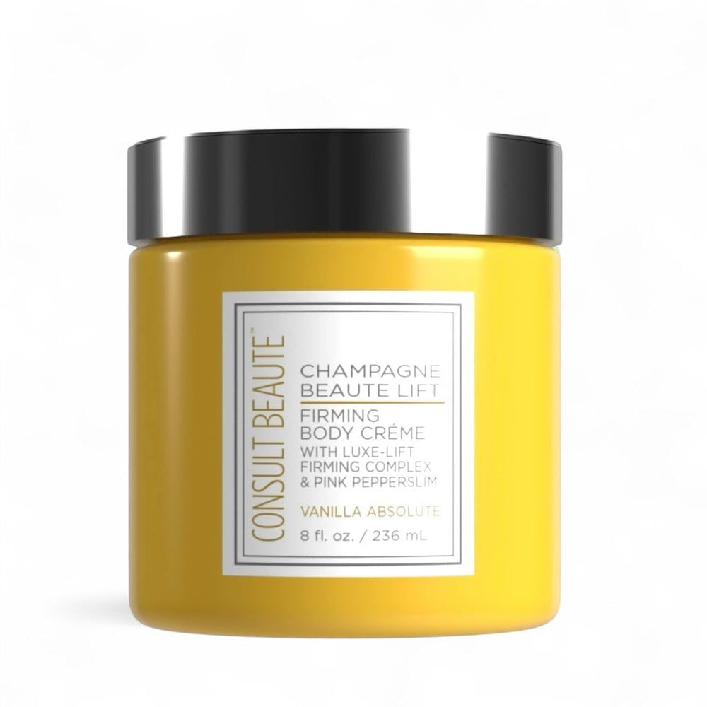 Consult Beaute front packaging showing 8oz jar and vanilla scent for visible firming