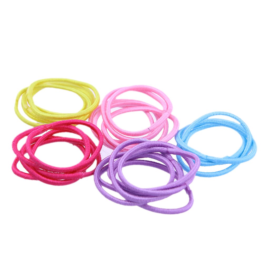 Coobbar red hair tie holding a ponytail during workout for reliable grip