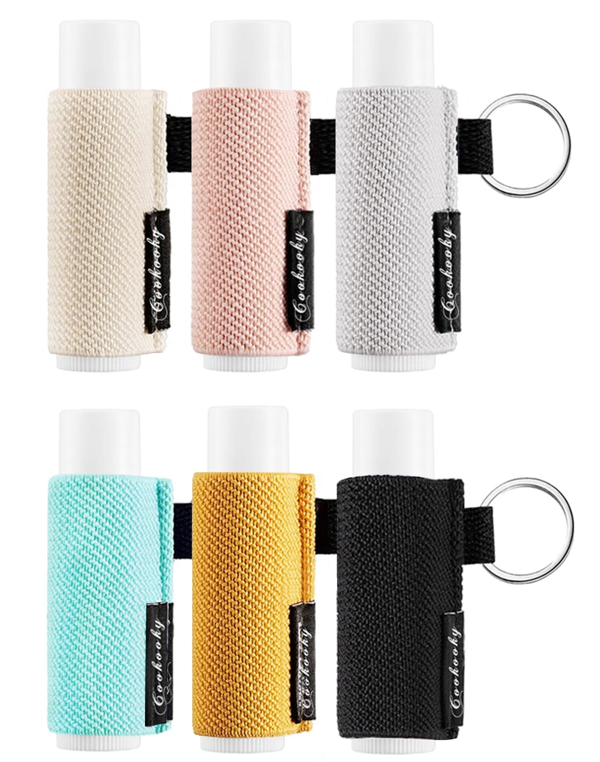 COOKOOKY front view showing colorful lip balm holder and attachment, practical visibility