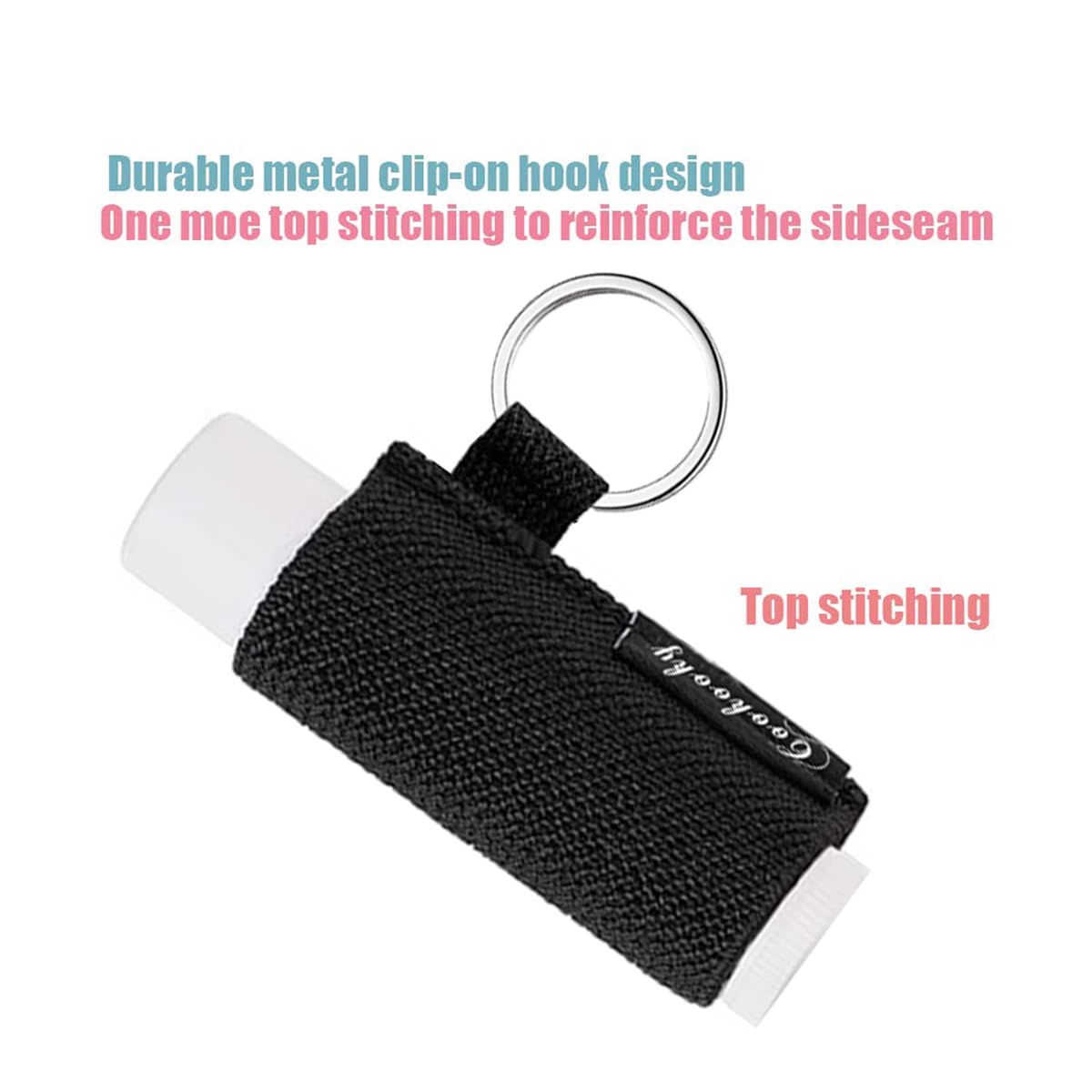 COOKOOKY chapstick inserted in holder demonstrating secure fit and quick access