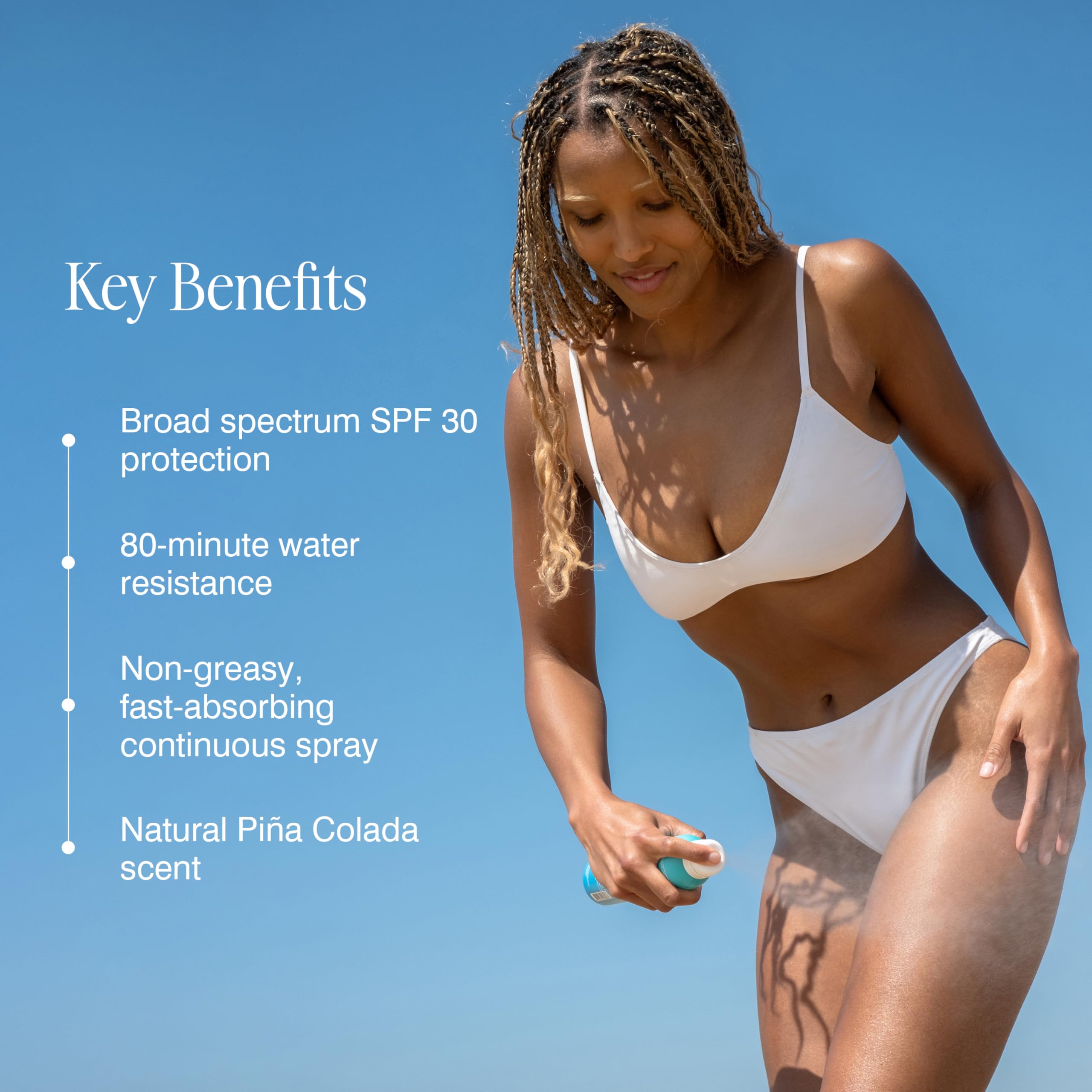 COOLA bottle used upside down to show reach and full-body coverage benefit
