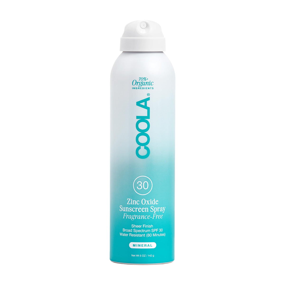 COOLA front packaging spray bottle showing label and size for travel convenience