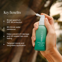COOLA protecting hair lengths outdoors for color and strength