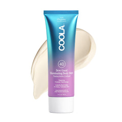 COOLA bottle front view with pump showing travel-friendly SPF 40