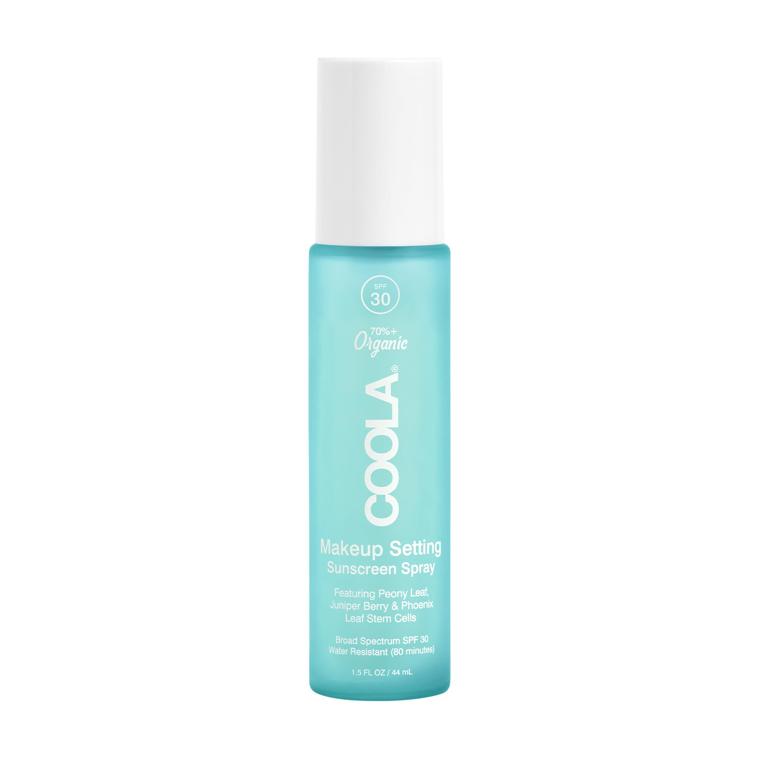 COOLA bottle front view showing label and SPF 30, easy on-the-go protection
