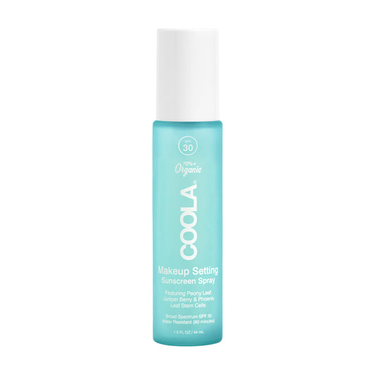 COOLA bottle front view showing label and SPF 30, easy on-the-go protection