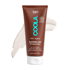 COOLA bottle front packaging showing label and benefits for a hydrating firming tan