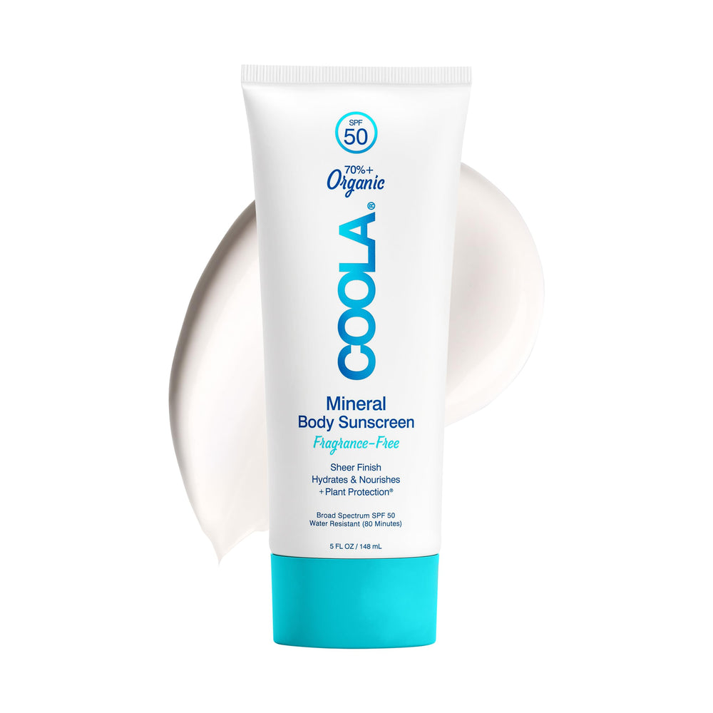 COOLA bottle front packaging showing SPF 50 and clean design for confident protection